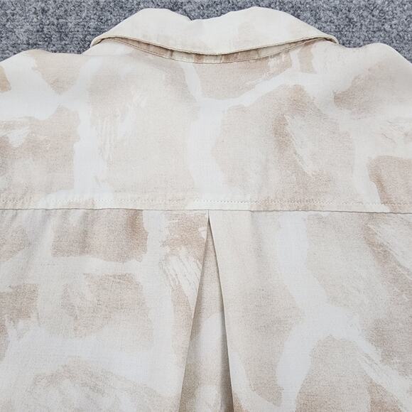 Cloth & Stone Anthropologie Top Women Small Beige Tan Safari Giraffe Button Up - Picture 4 of 15